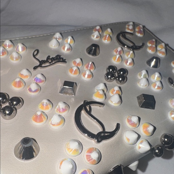 Christian Louboutin Ivory Studded Zip-Around Wallet - Picture 5 of 5